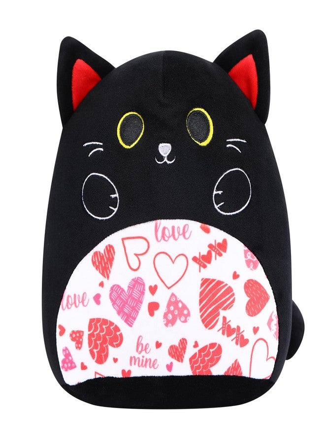 refavor Valentines Cat Stuffed Animal - 8 Inch Black Cat Plush Cute Stuffed Animals Gift, Plush Pillow Valentines Stuffed Animals for Kids Friends Lover - Image 1